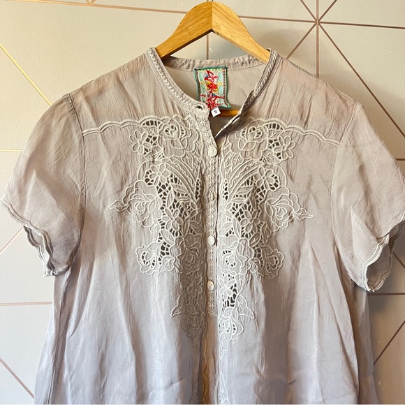 Johnny Was Tunic Lace Light Grey - Picture 4 of 7